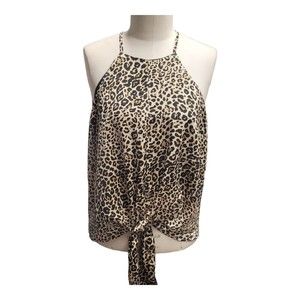 SHE + SKY Leopard Animal Print Sleeveless Blouse/Top Size Medium